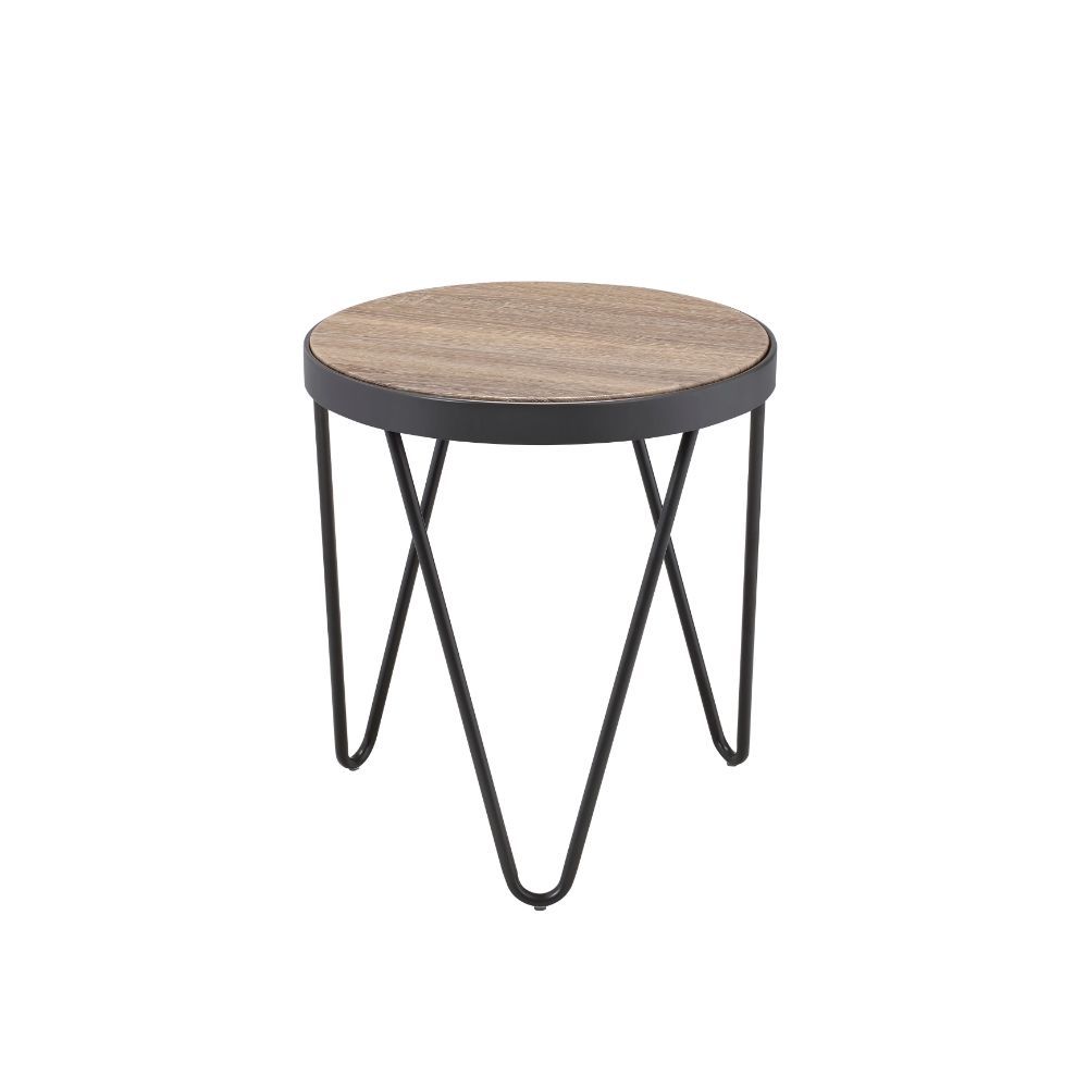 16.73" X 16.73" X 18.11" Weathered Gray Oak End Table