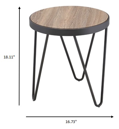16.73" X 16.73" X 18.11" Weathered Gray Oak End Table