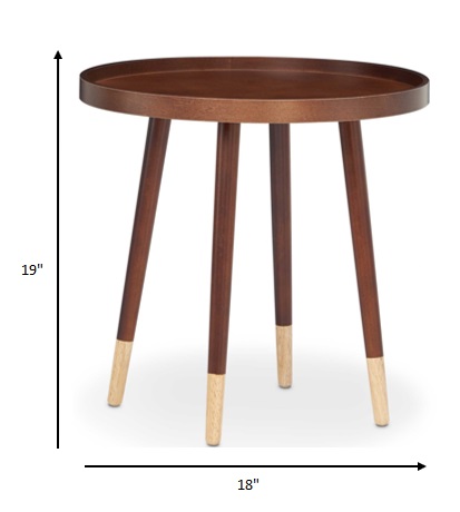 18" X 18" X 19" Walnut Wood Veneer End Table
