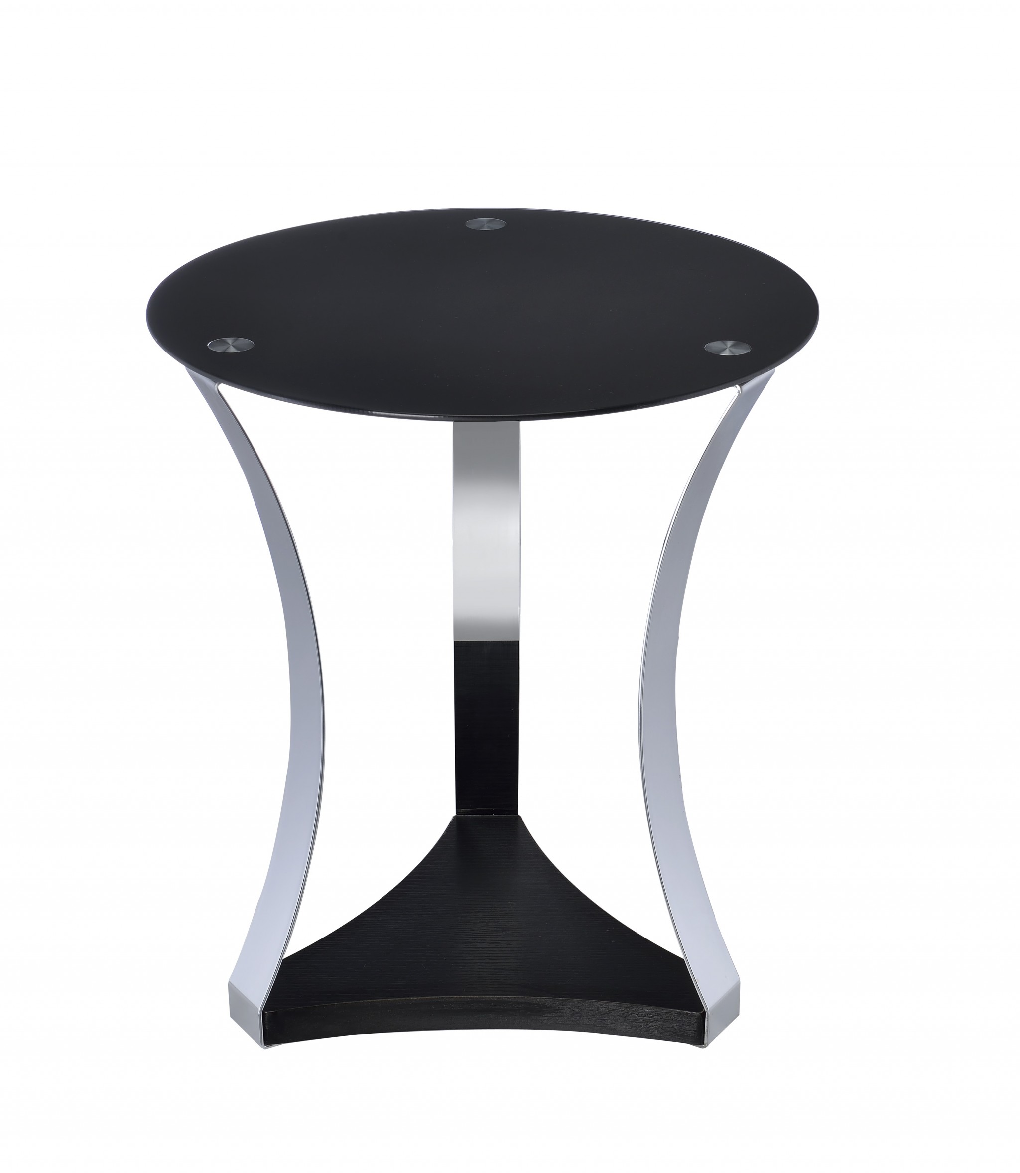 18" X 18" X 20" Black Glass & Chrome End Table