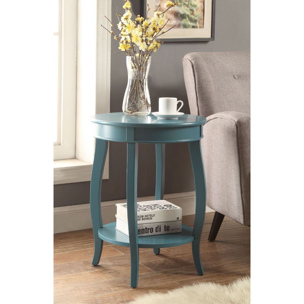 Pop of Color Teal Finish Side Table