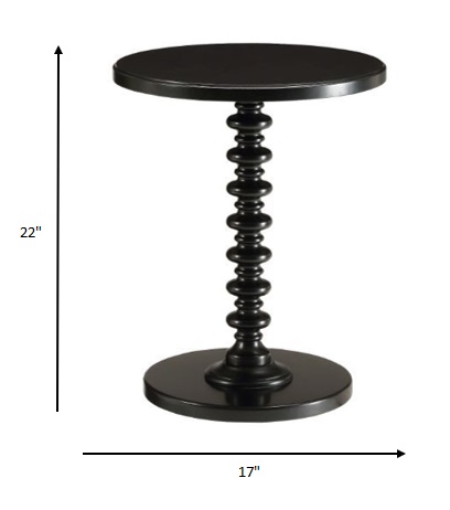 17" X 17" X 22" Black Solid Wood Leg Side Table