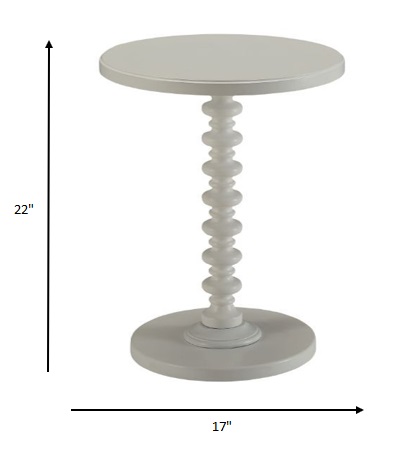 17" X 17" X 22" White Solid Wood Leg Side Table