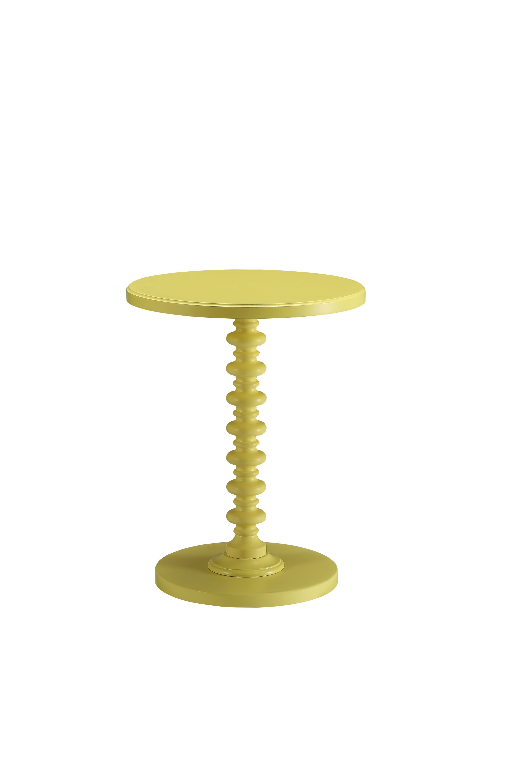 17" X 17" X 22" Yellow Solid Wood Leg Side Table