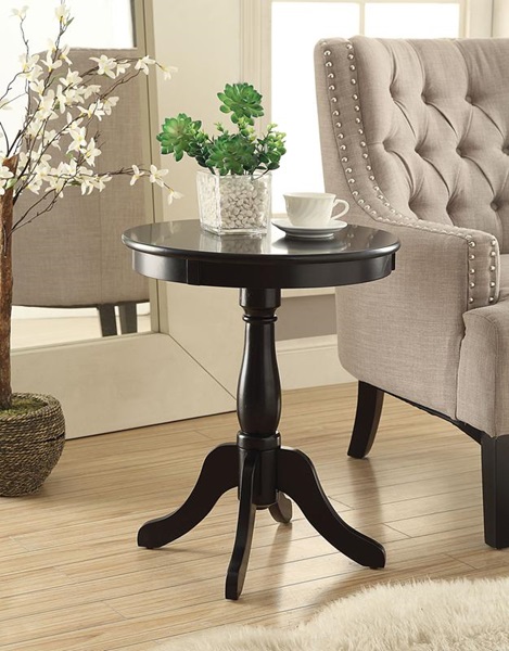 18" X 18" X 22" Black Solid Wood Leg Side Table