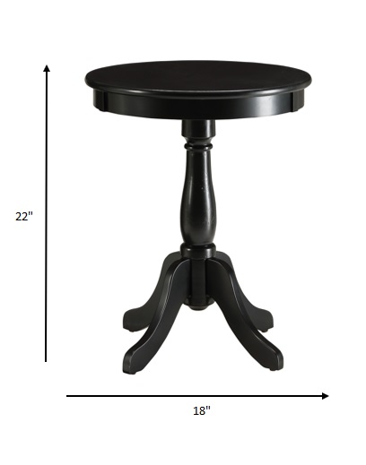 18" X 18" X 22" Black Solid Wood Leg Side Table