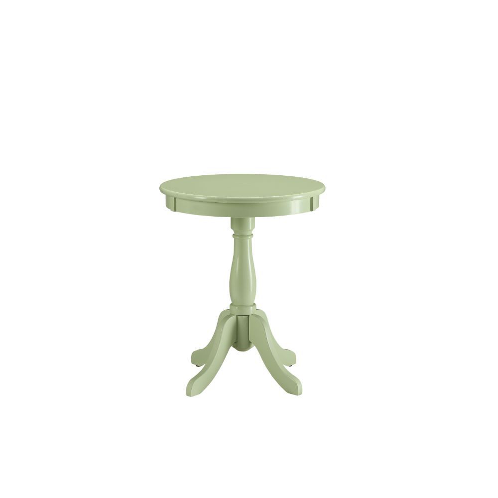 18" X 18" X 22" Light Green Solid Wood Leg Side Table