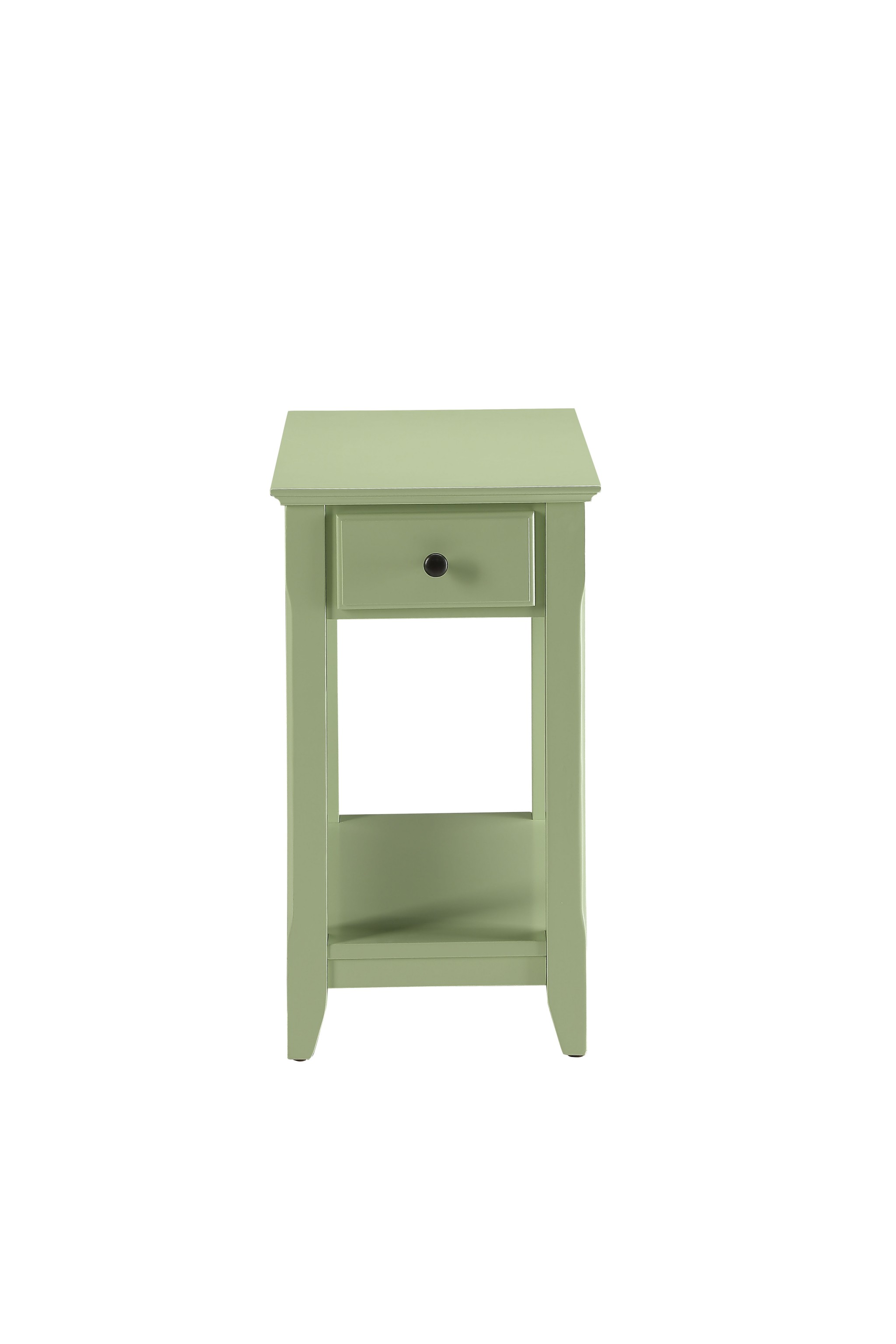 13" X 22" X 23" Light Green Wood Veneer Side Table