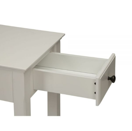 13" X 22" X 23" White Wood Veneer Side Table