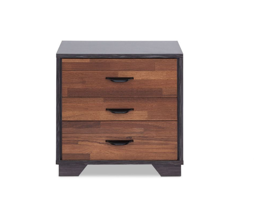 19.69" X 15.75" X 18.9" Walnut And Espresso Particle Board Nightstand