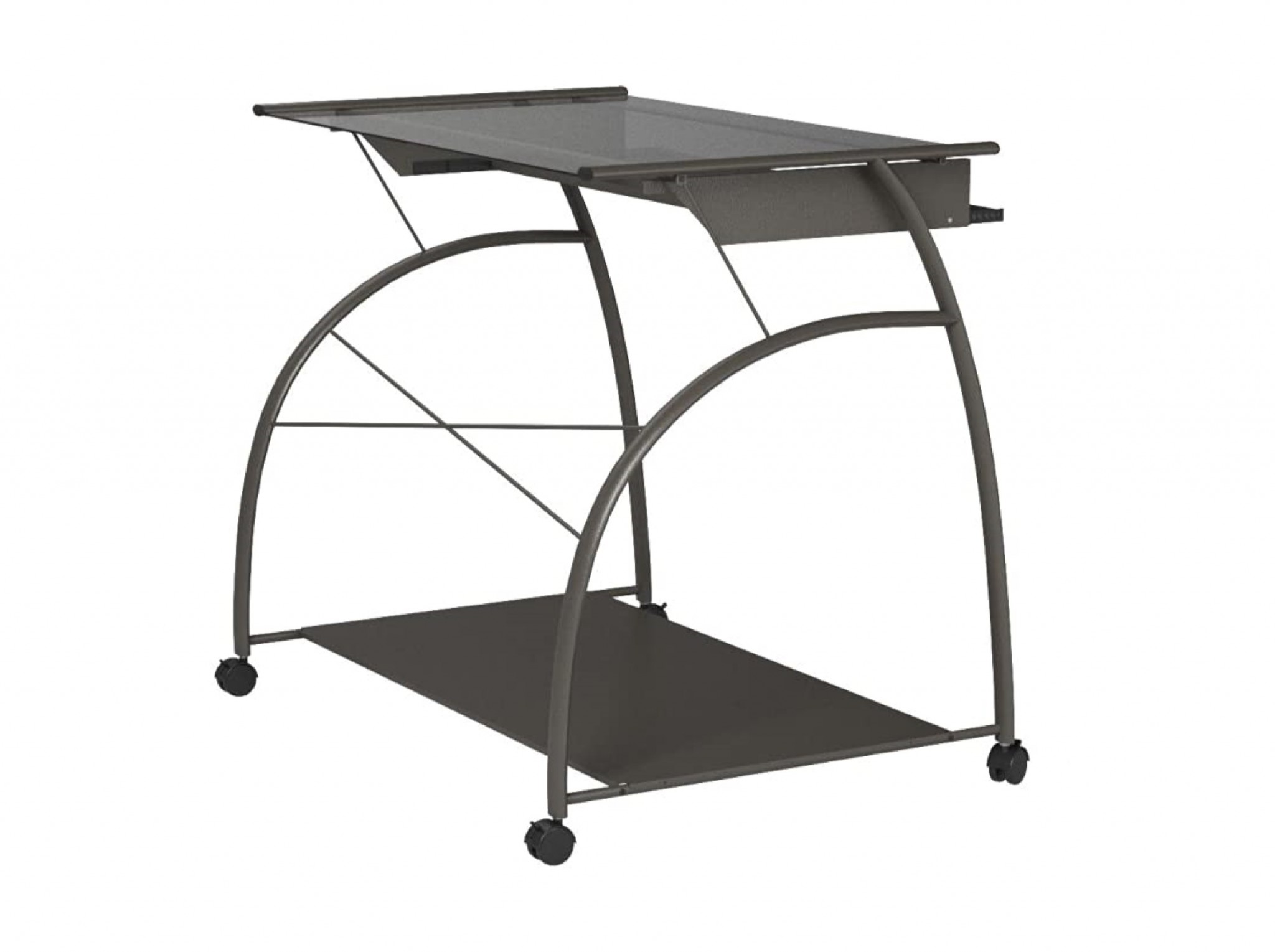 32" X 24" X 30" Pewter Metal Tube Computer Desk