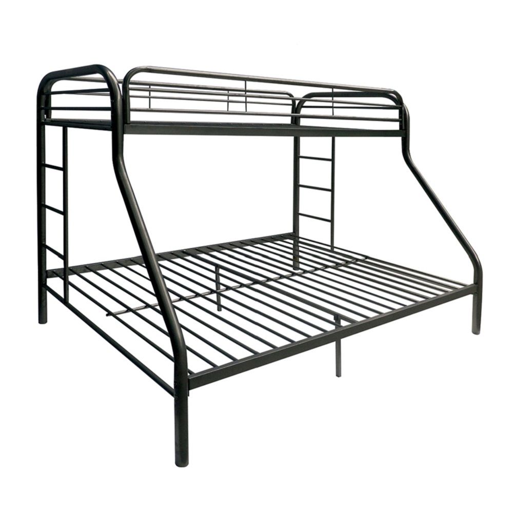 Black Twin Over Full Contemporary Metal Bunk Bed-286573-1