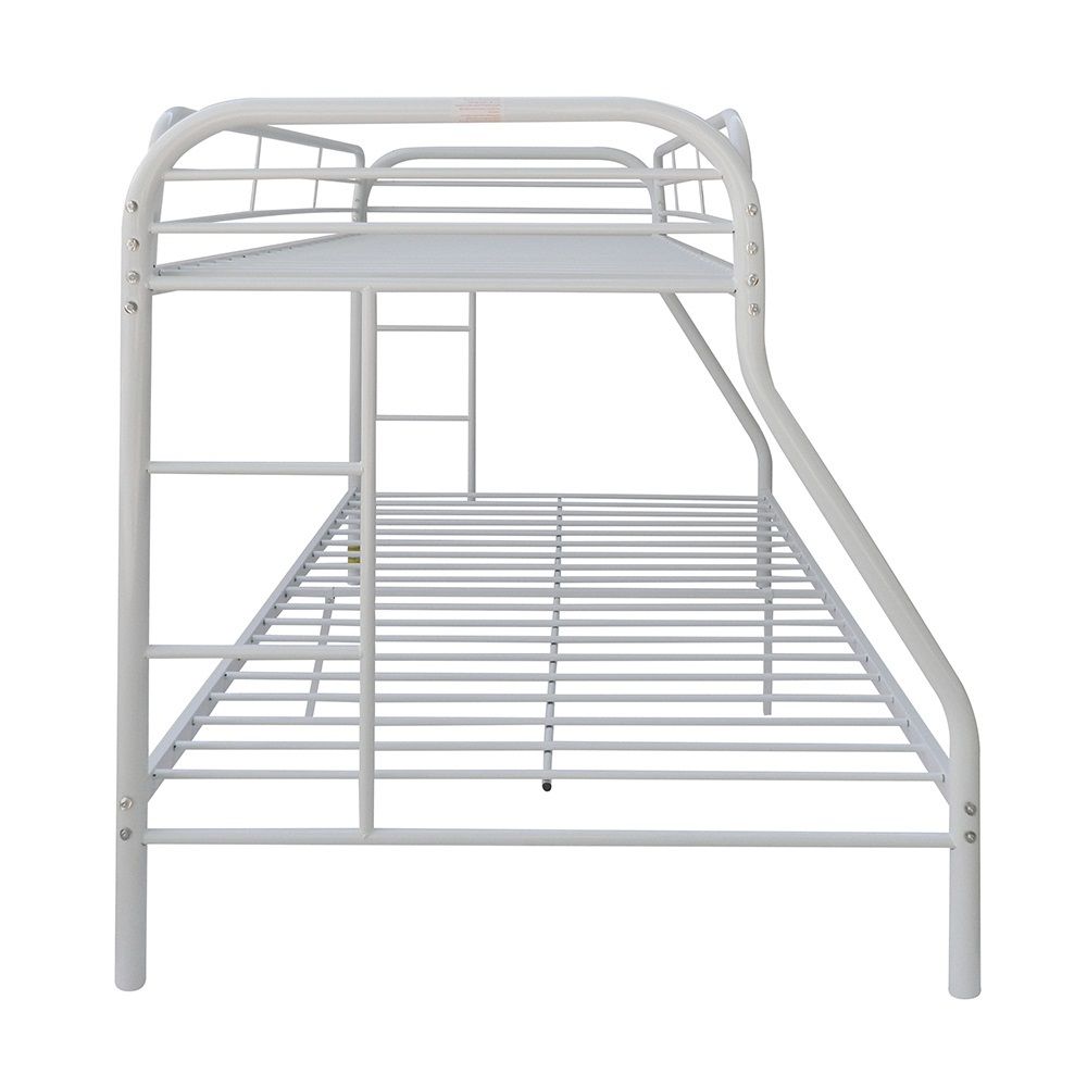 White Twin Over Full Contemporary Metal Bunk Bed-286579-1