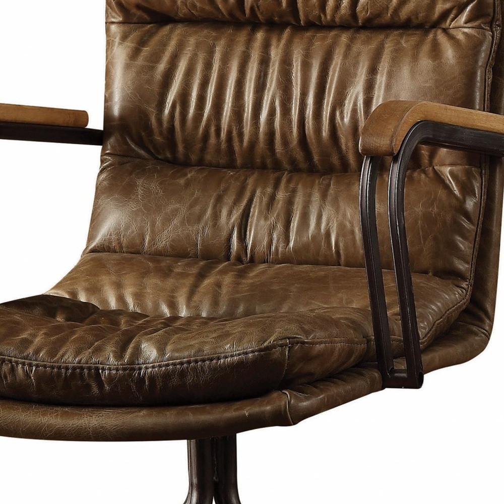 22" X 26" X 36" Vintage Whiskey Top Grain Leather Office Chair