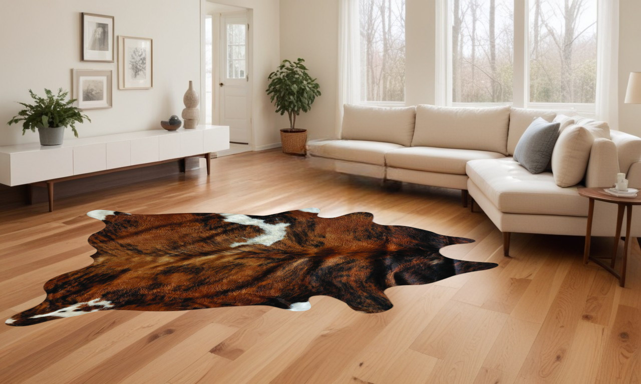 72" X 84" Classic And Brindle Cowhide - Rug-293176-1