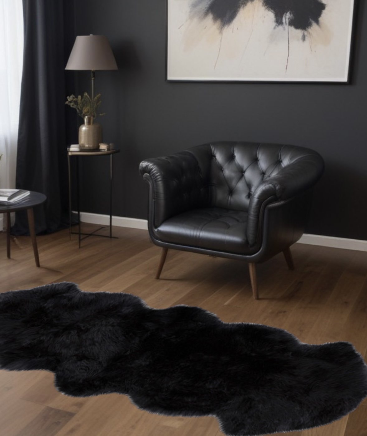 Black Animal Print Area Rug-293189-1