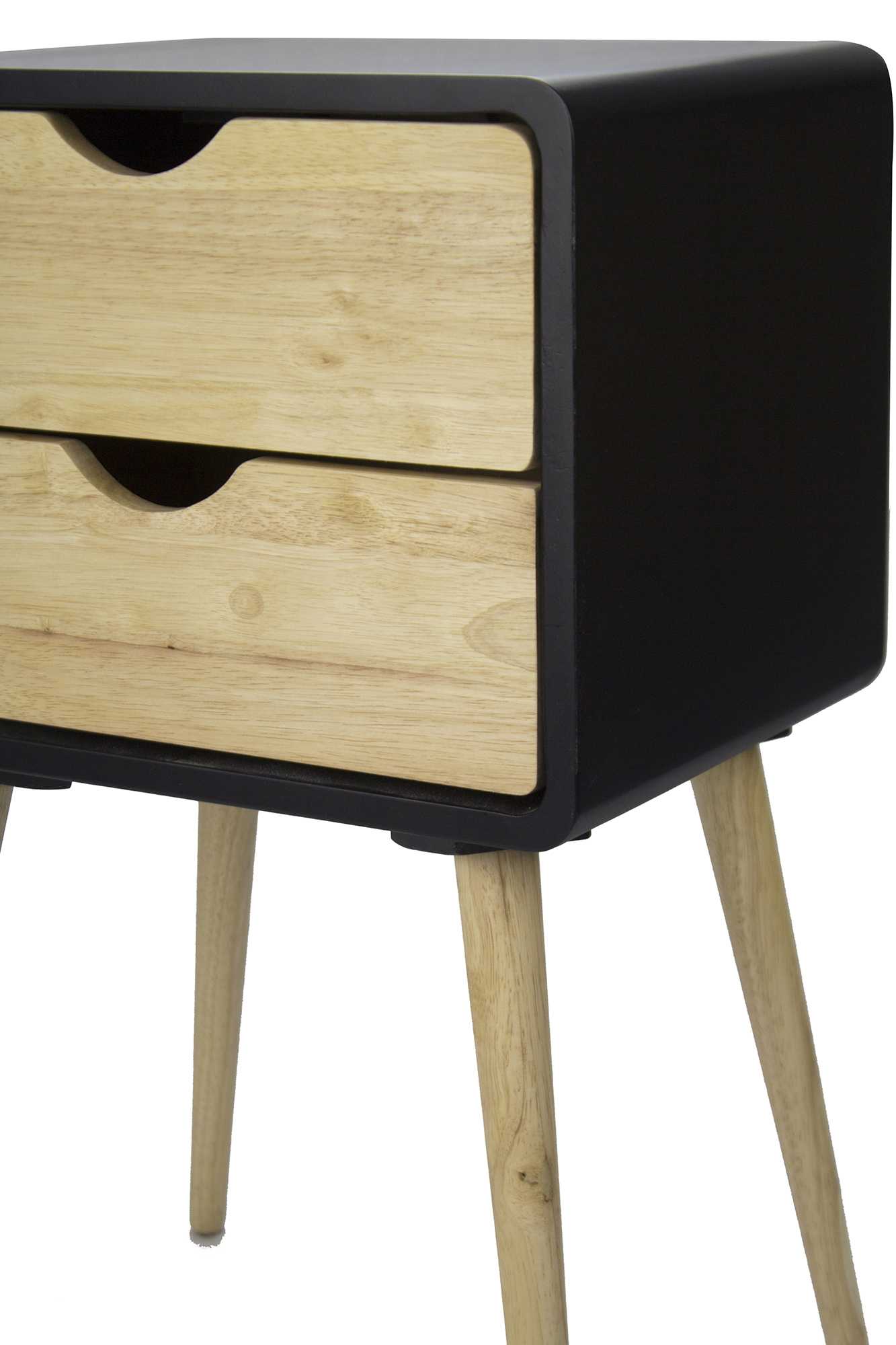 16" X 12" X 26" Black MDF Wood End Table with Drawer