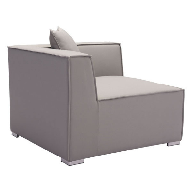 34.6" X 34.6" X 25.4" Gray Sunproof Corner Chair