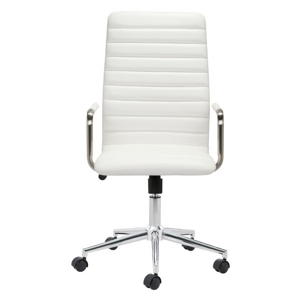 21.7" X 25.6" X 44.3" White Office Chair