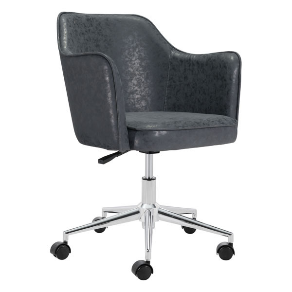 24.4" X 25.2" X 30.7" Black Vintage Office Chair