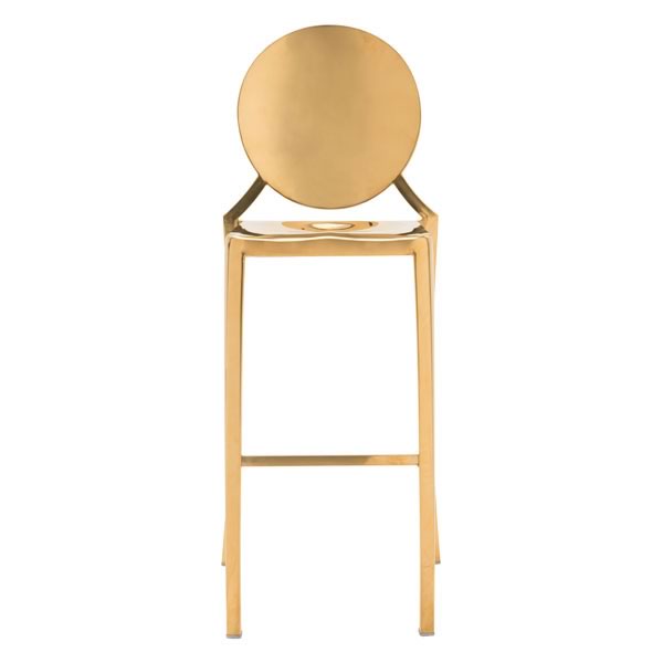18.9" X 19.3" X 44.9" 2 Pcs Gold Polished Stainless Steel Bar Chair