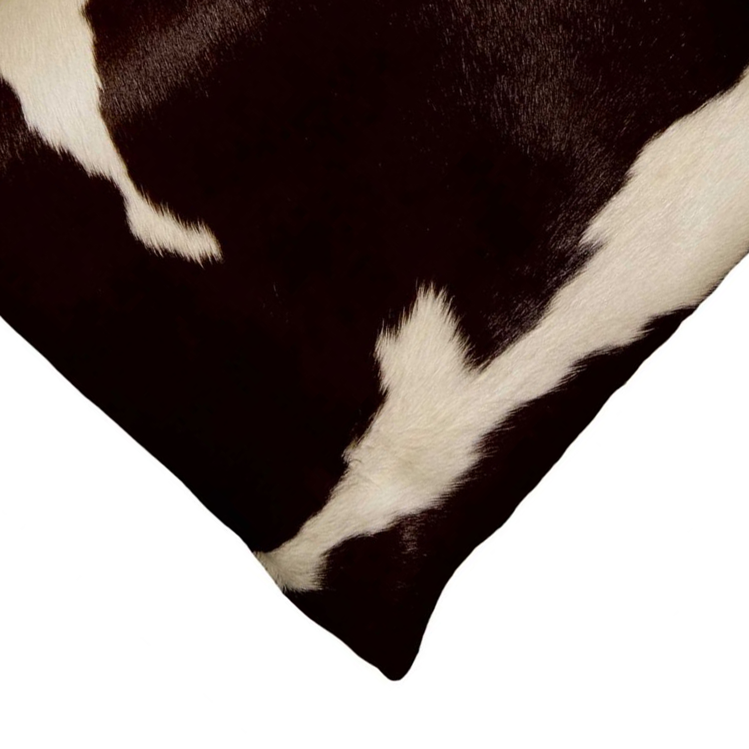 18" x 18" x 5" Chocolate And White Cowhide - Pillow