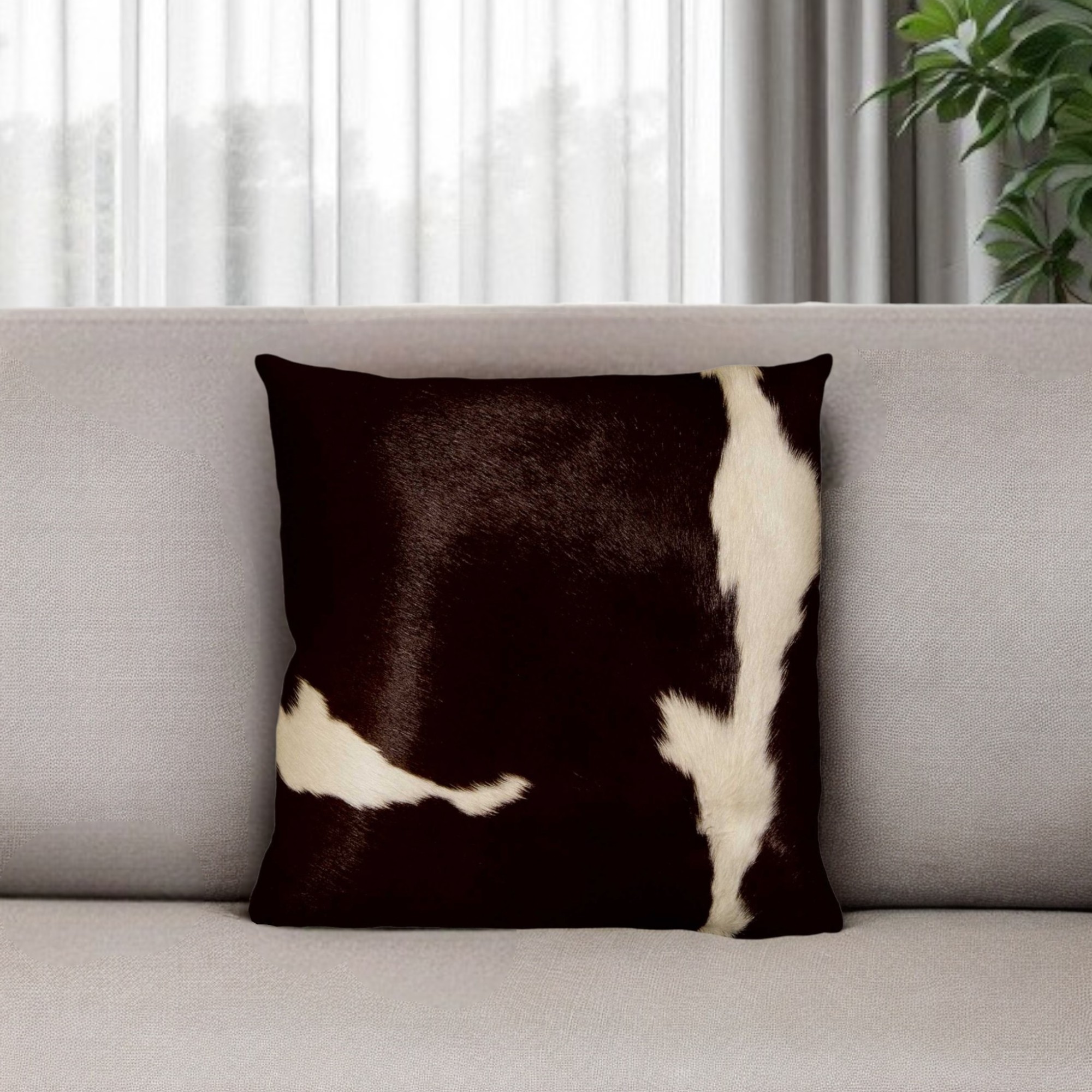 18" Chocolate Cowhide Throw Pillow-316650-1