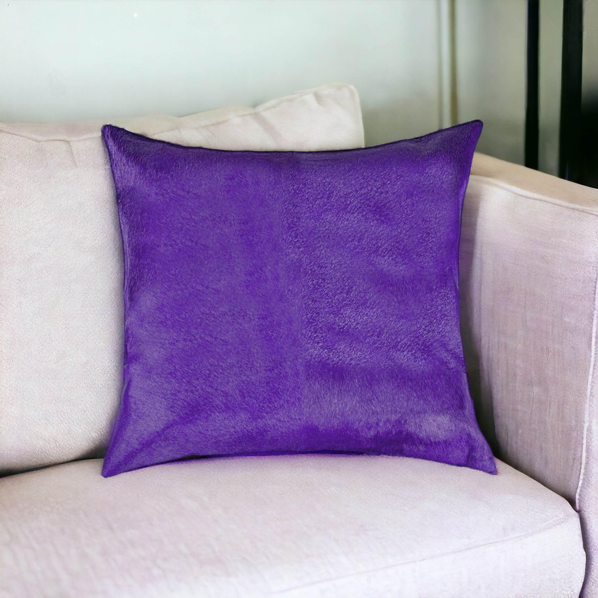 18" Purple Cowhide Throw Pillow-316653-1
