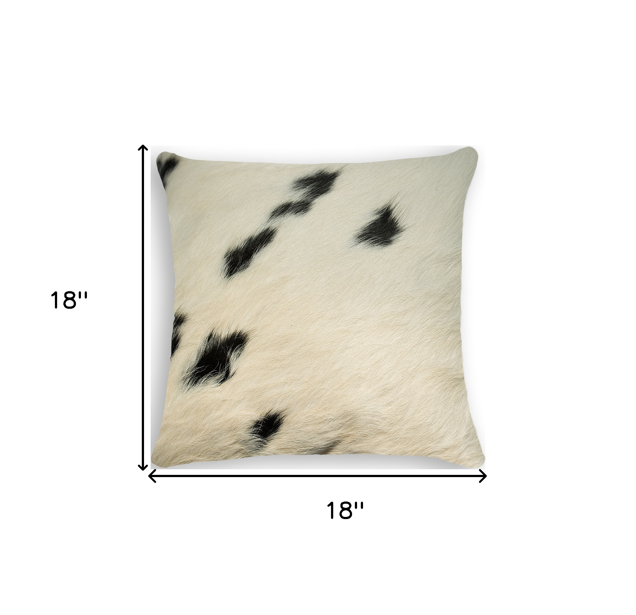 18" Black and White Cowhide Throw Pillow