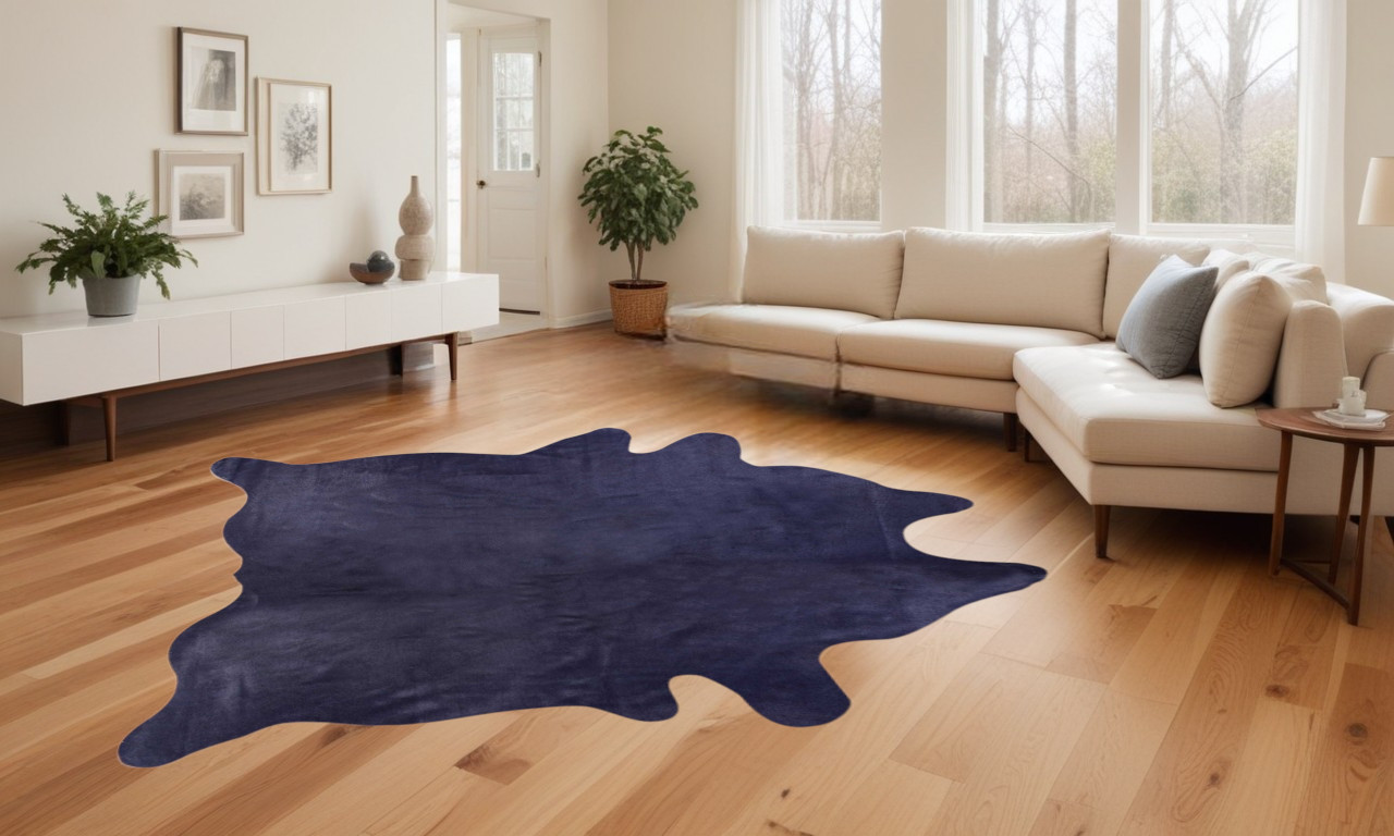 72" X 84" Navy Cowhide - Rug-316746-1