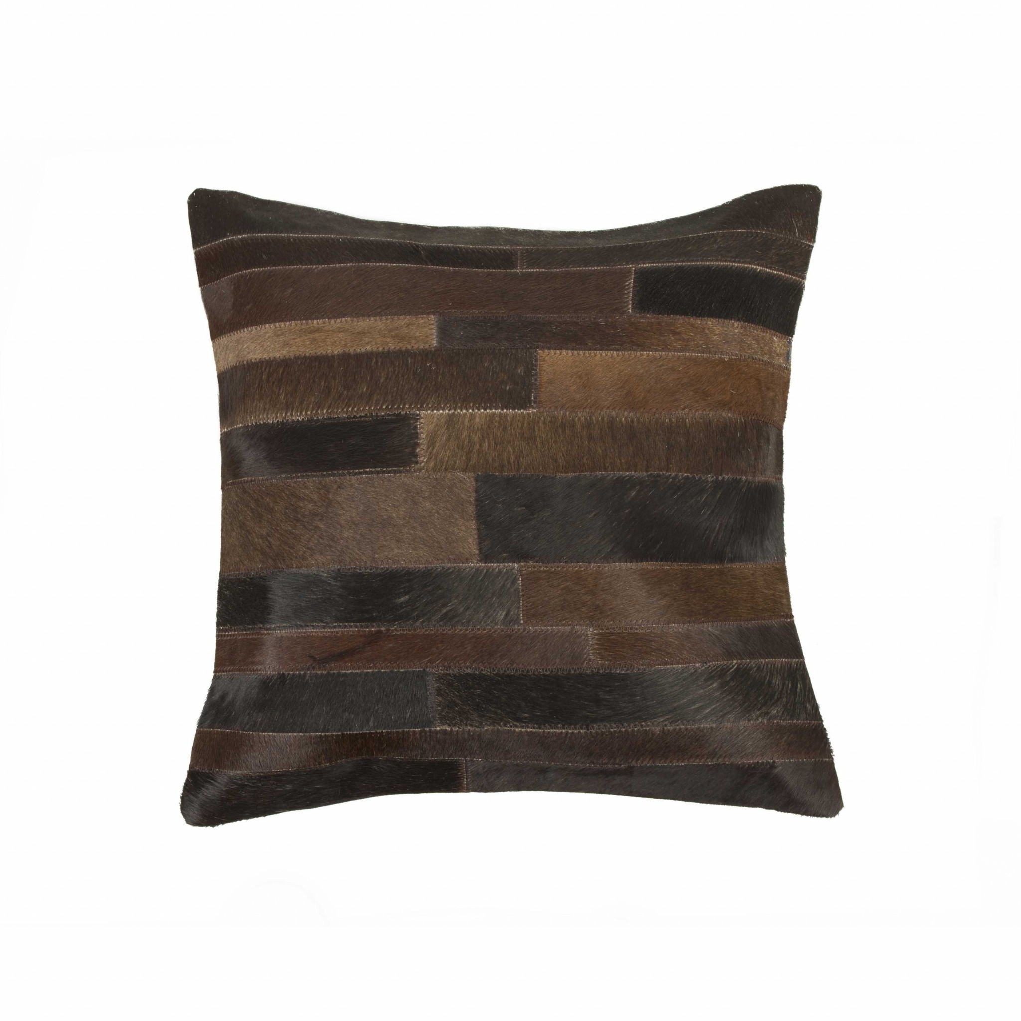 18" Chocolate Cowhide Throw Pillow
