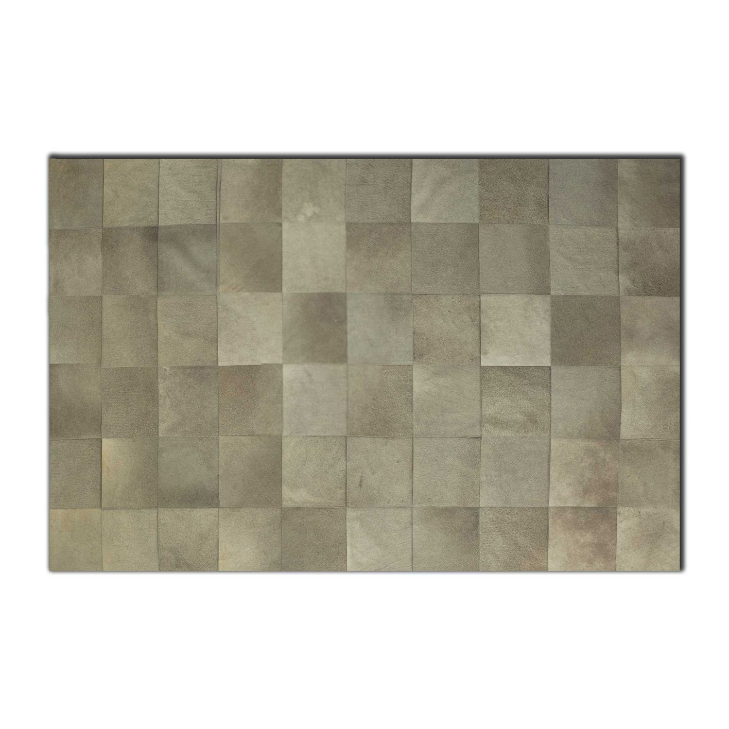 96" x 120" White, 10" Square Patches, Cowhide - Area Rug