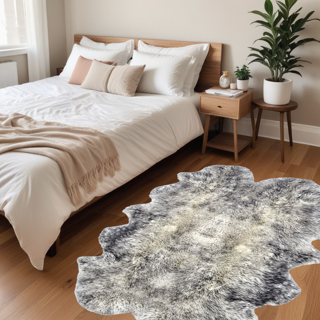 Gradient Gray Animal Print Area Rug-316900-1