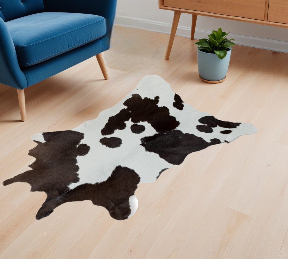 2' X 3' Brown and White Cowhide Hand Woven Area Rug-316964-1