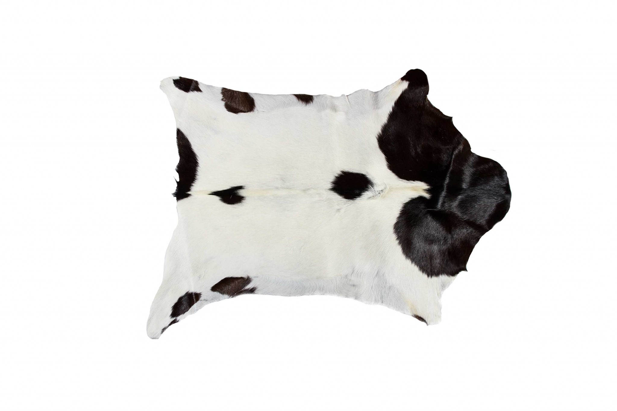 2" X 3" Natural Black And White Calfskin Area Rug