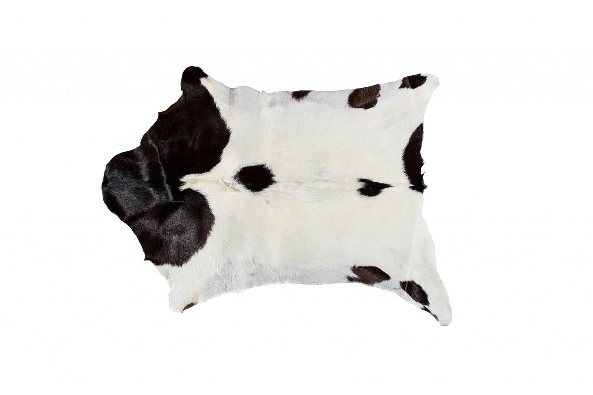 2" X 3" Natural Black And White Calfskin Area Rug