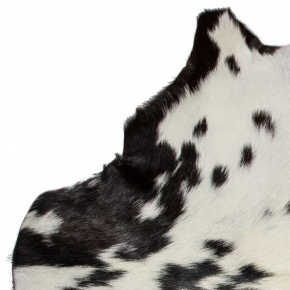 2" X 3" White And Black Calfskin - Area Rug