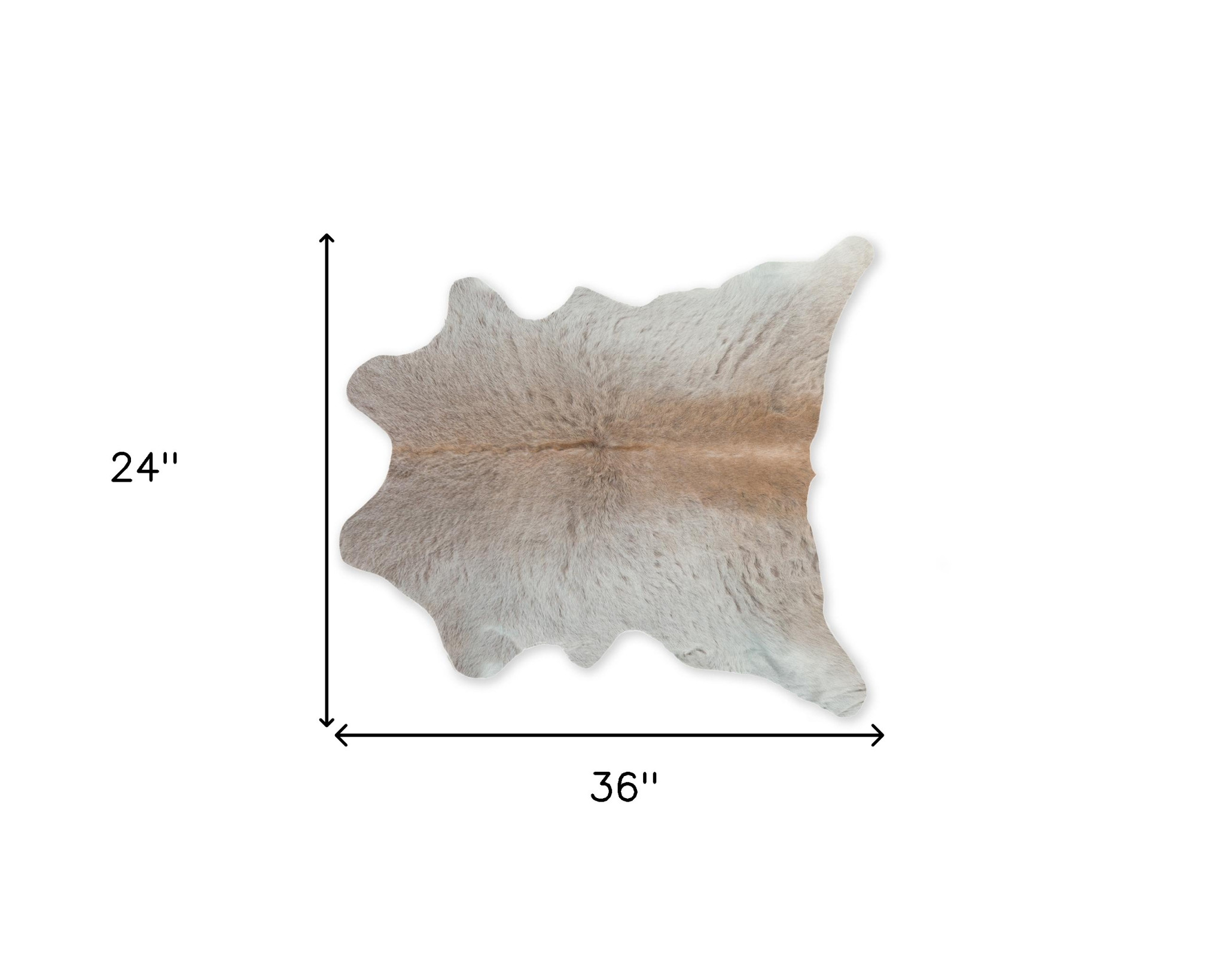 2" X 3" Natural Light Gray Calfskin - Area Rug