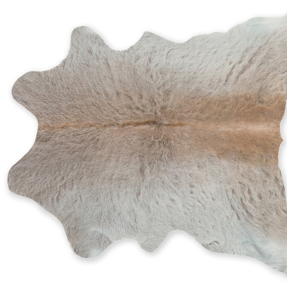 2" X 3" Natural Light Gray Calfskin - Area Rug