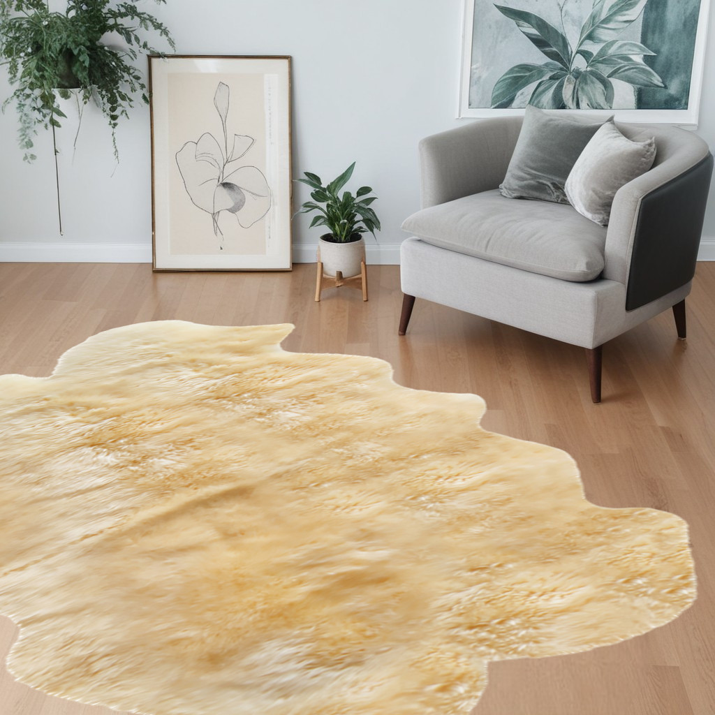 Gold Animal Print Area Rug-317031-1