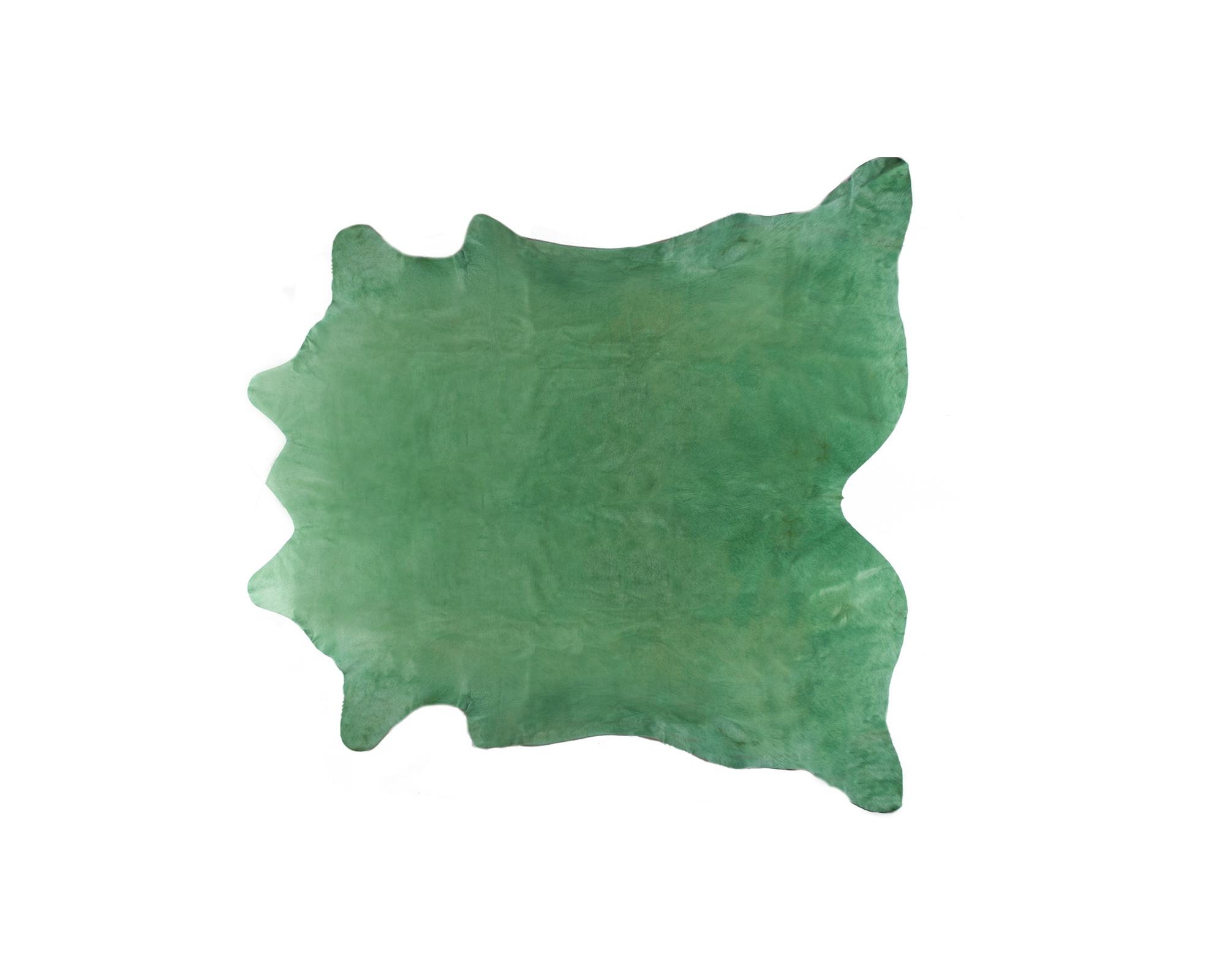 6" X 7" Green Cowhide Cowhide Area Rug