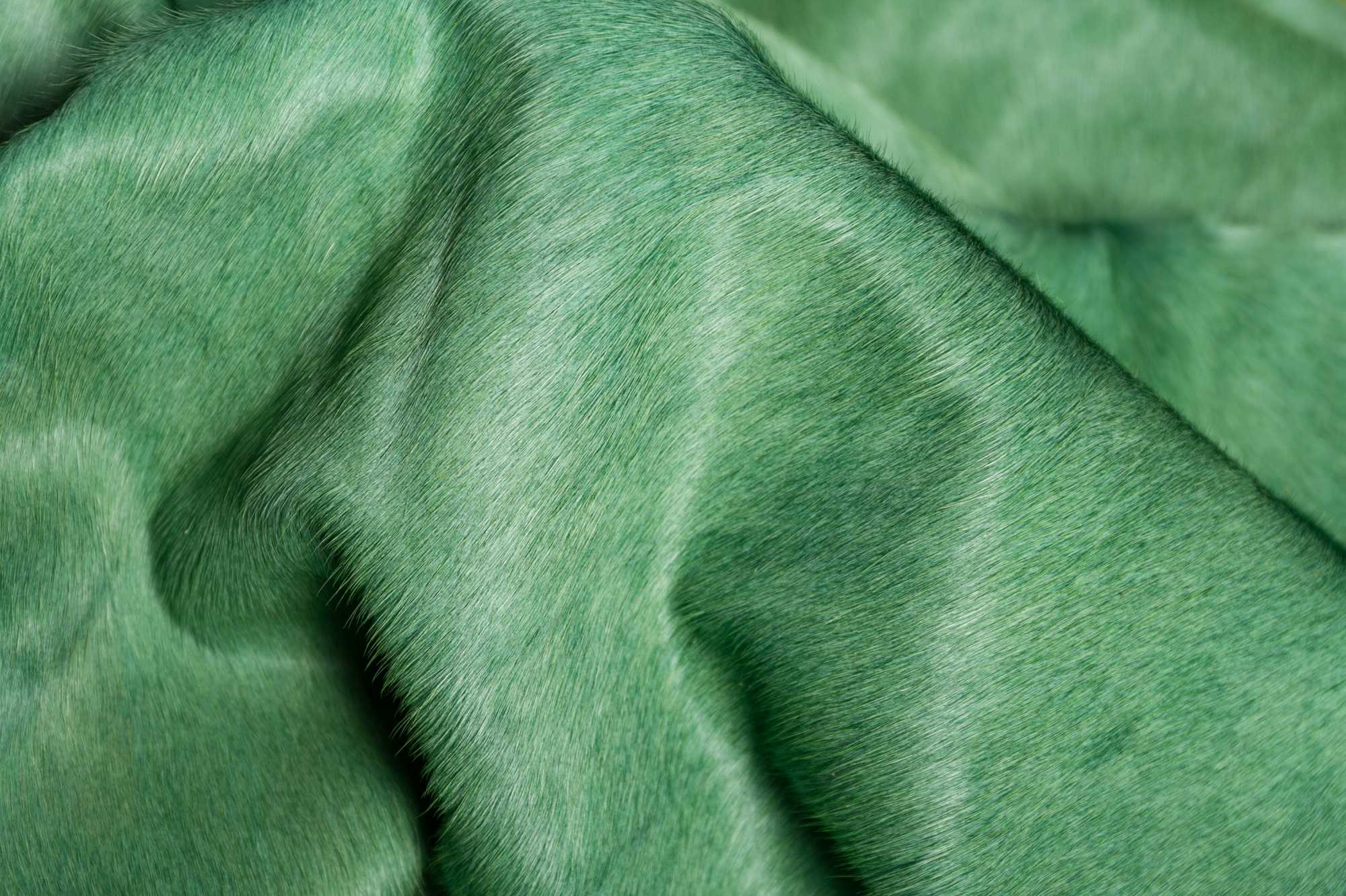 6" X 7" Green Cowhide Cowhide Area Rug