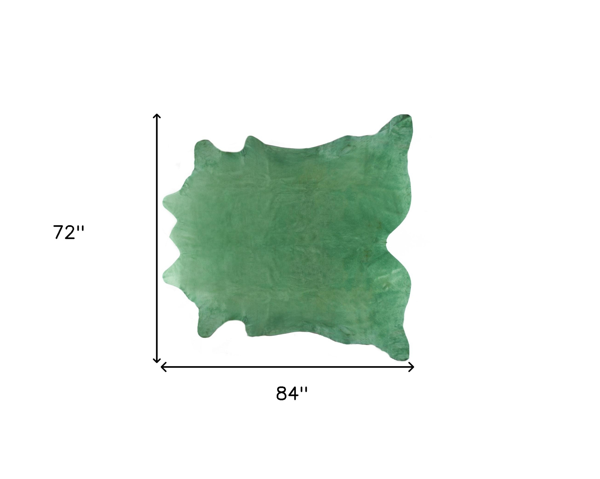 6" X 7" Green Cowhide Cowhide Area Rug