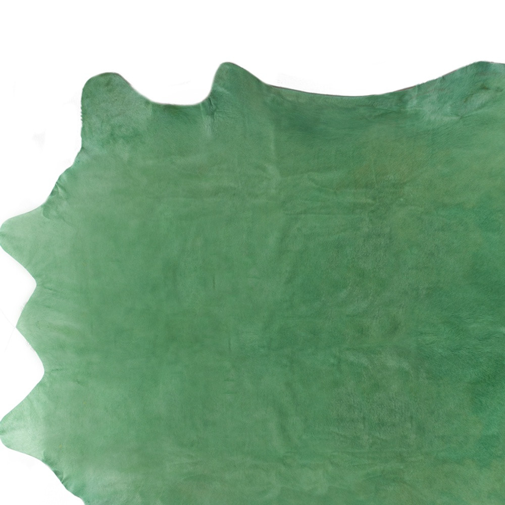 6" X 7" Green Cowhide Cowhide Area Rug
