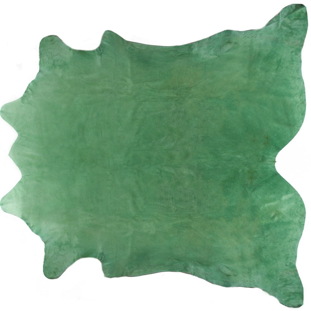 6" X 7" Green Cowhide Cowhide Area Rug