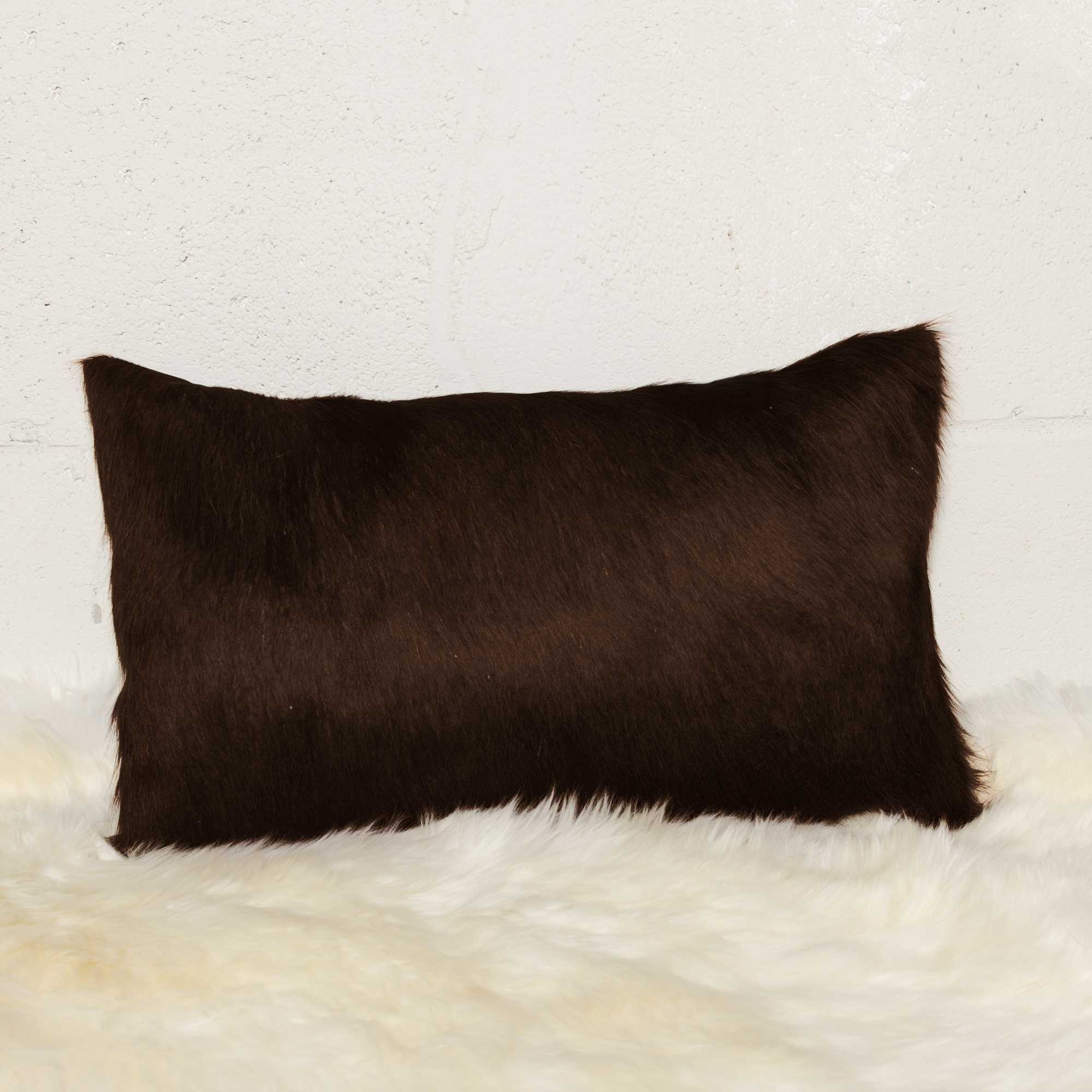 12" x 20" x 5" Chocolate, Cowhide - Pillow 2-Pack