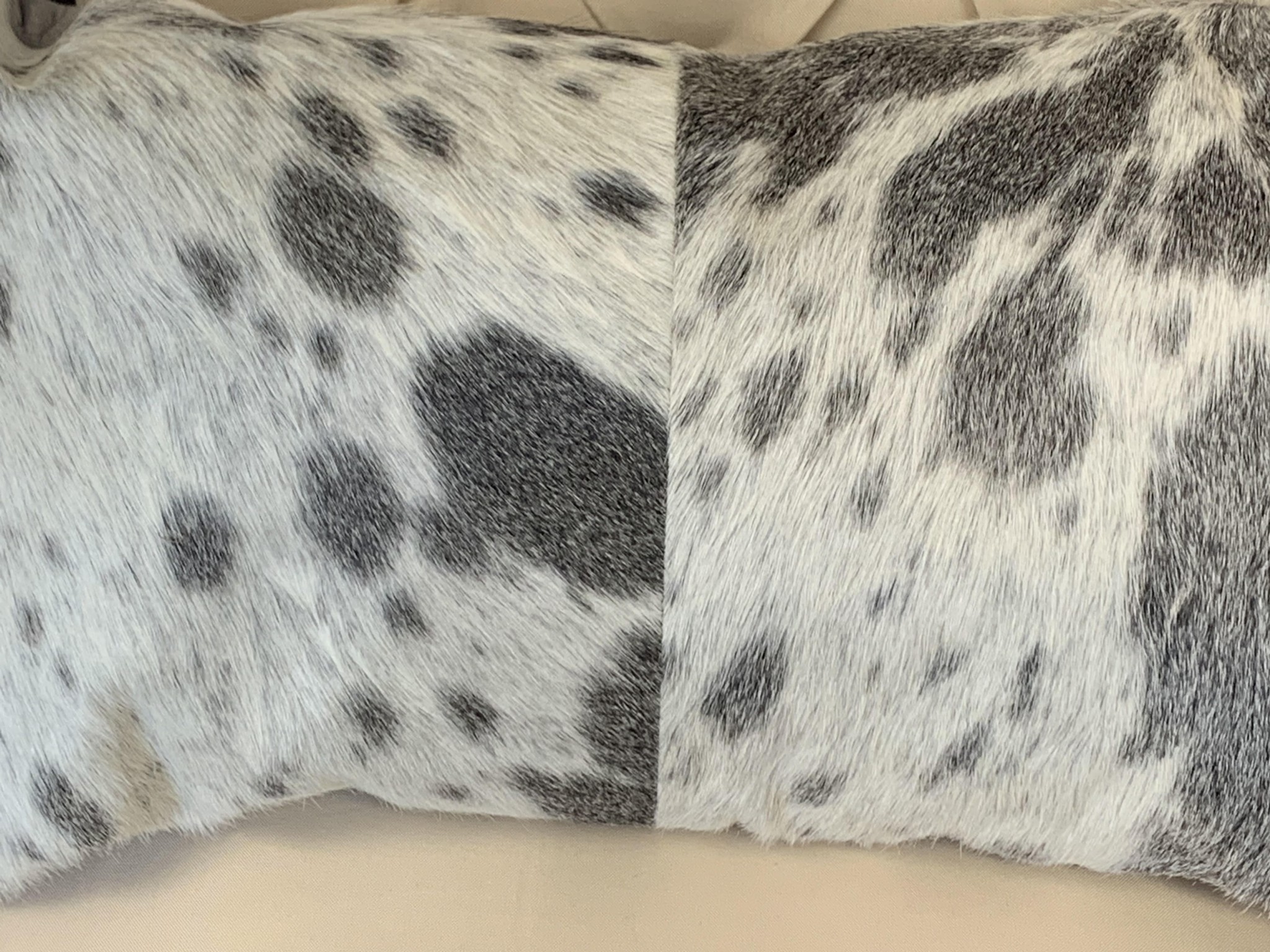 12" x 20" x 5" Gray And White, Cowhide - Pillow 2-Pack
