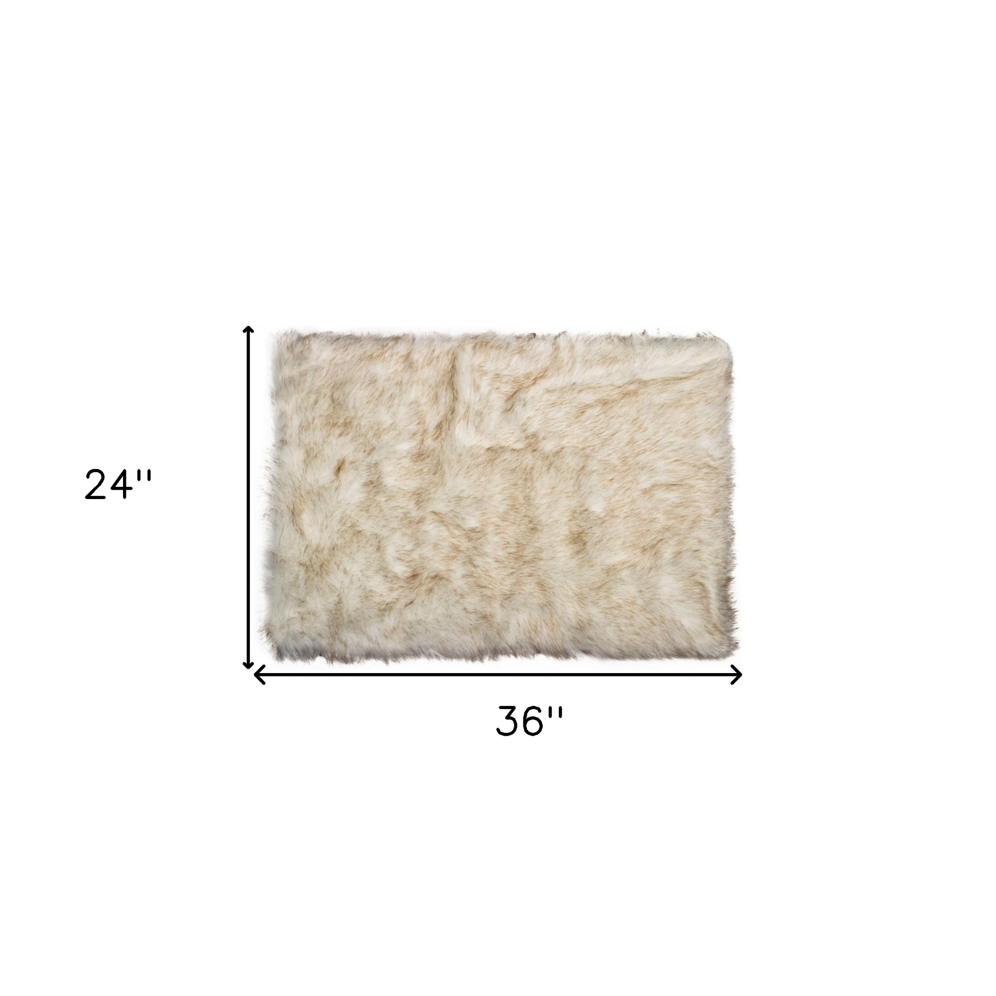 24" X 36"  Gradient Brown Faux Sheepskin Area Rug