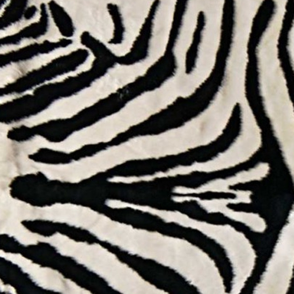 5" X 7" Black and White Faux Cowhide Zebra Print Area Rug