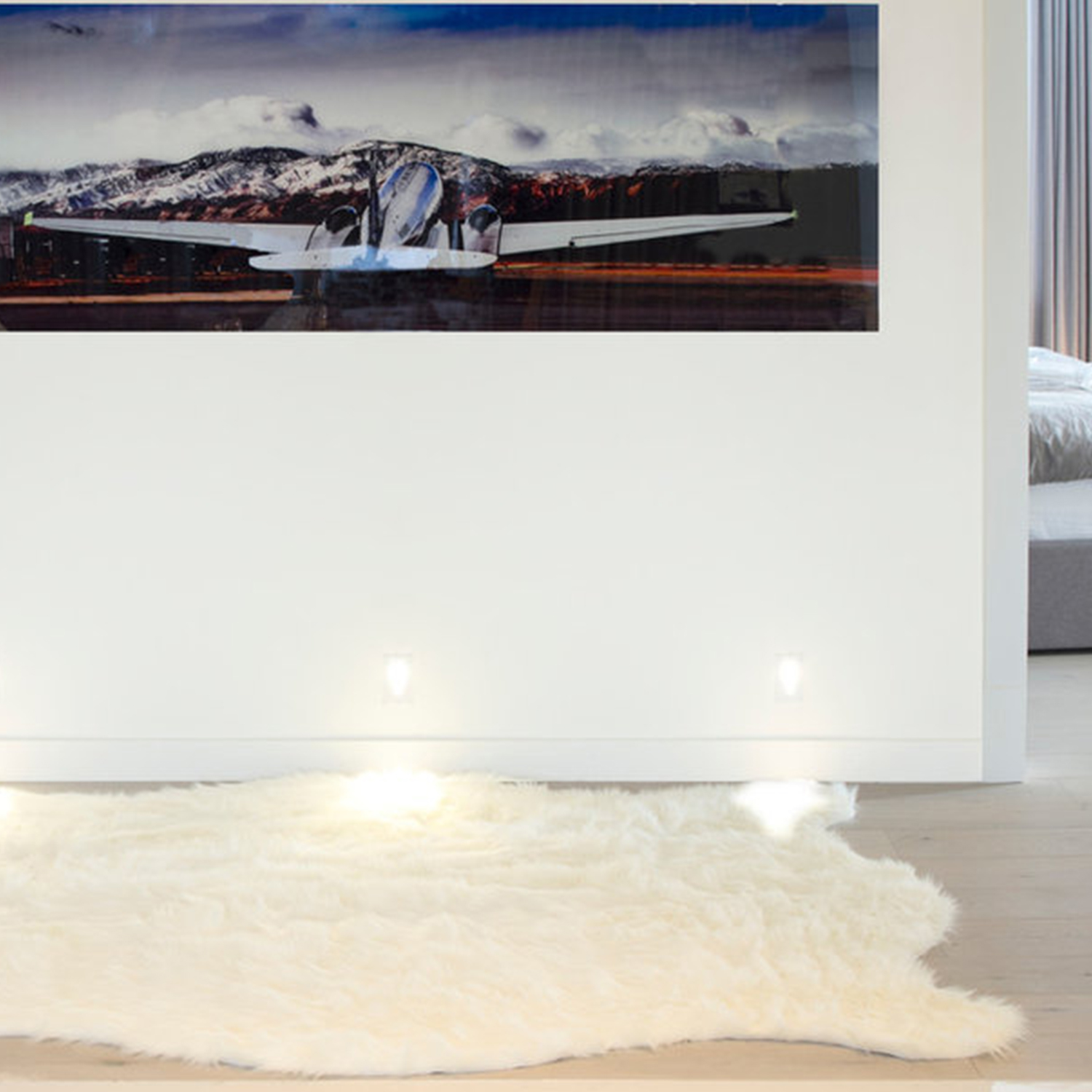 60" x 72" x 1.5" Off White, Faux Sheepskin - Area Rug